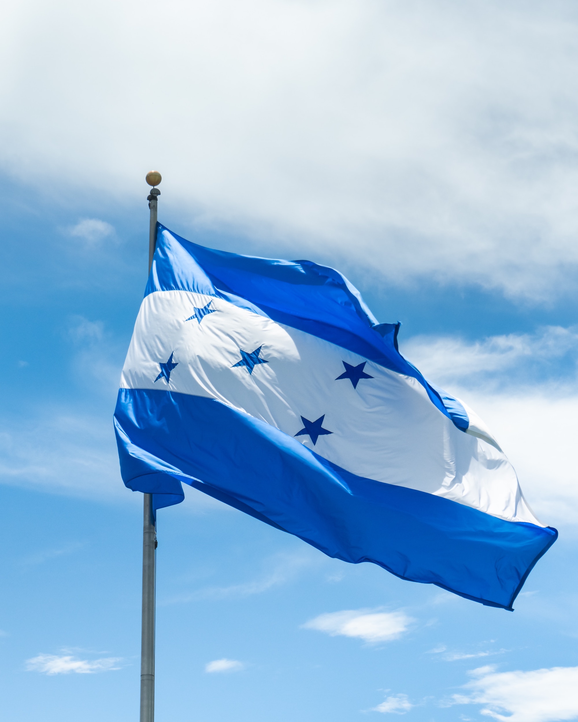 Honduras flag against blue sky