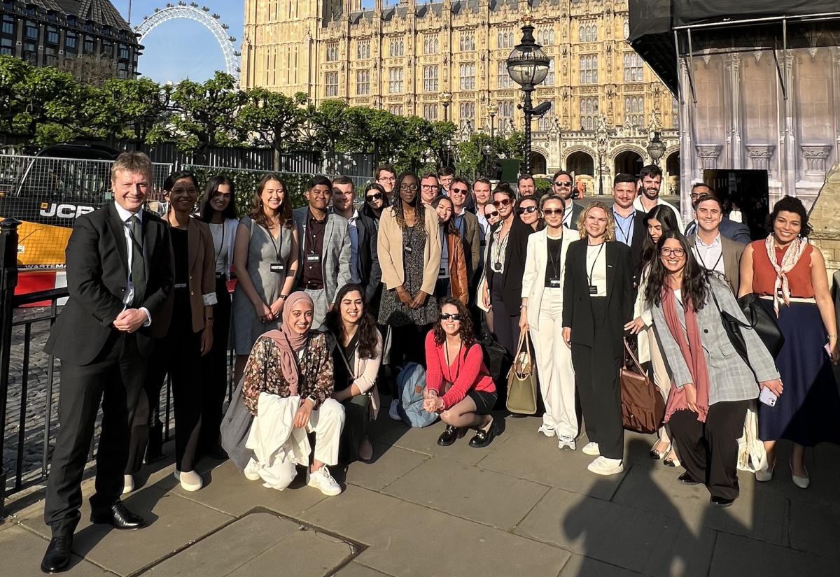 Group Photo outside of Houses of Parliament