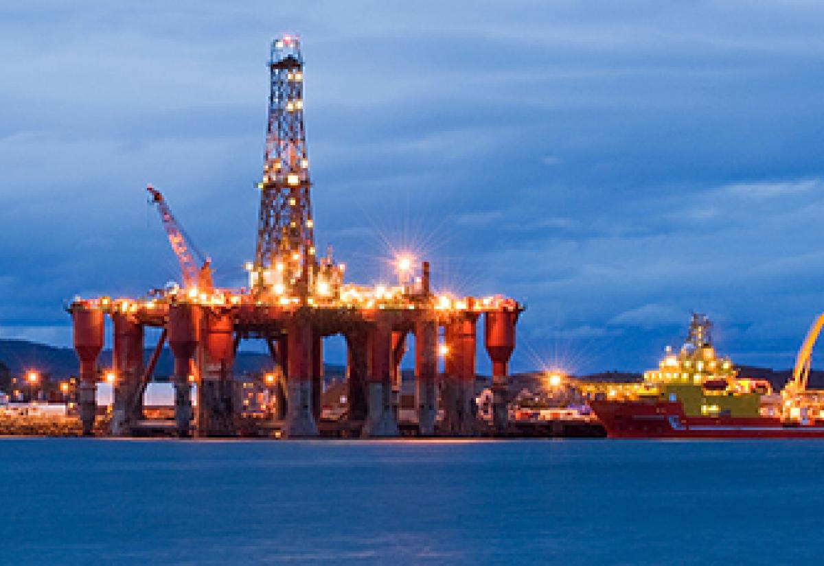 Oil Rig in Scottish seas