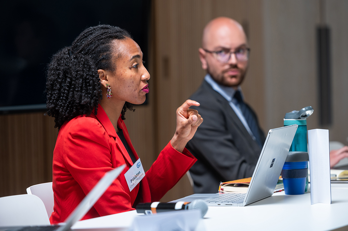 Student makes a point during the COP27 simulation