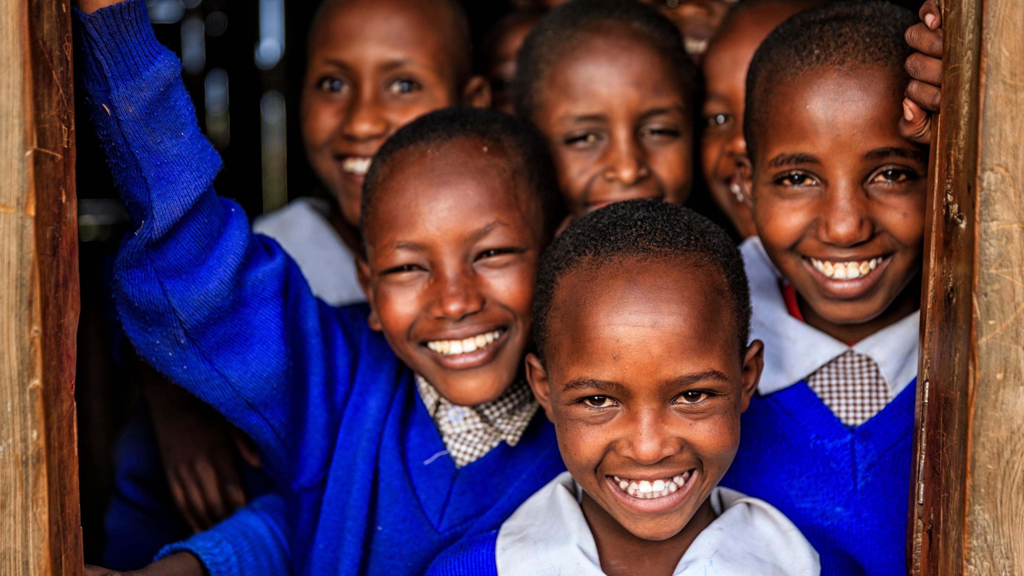 Smiling children in school