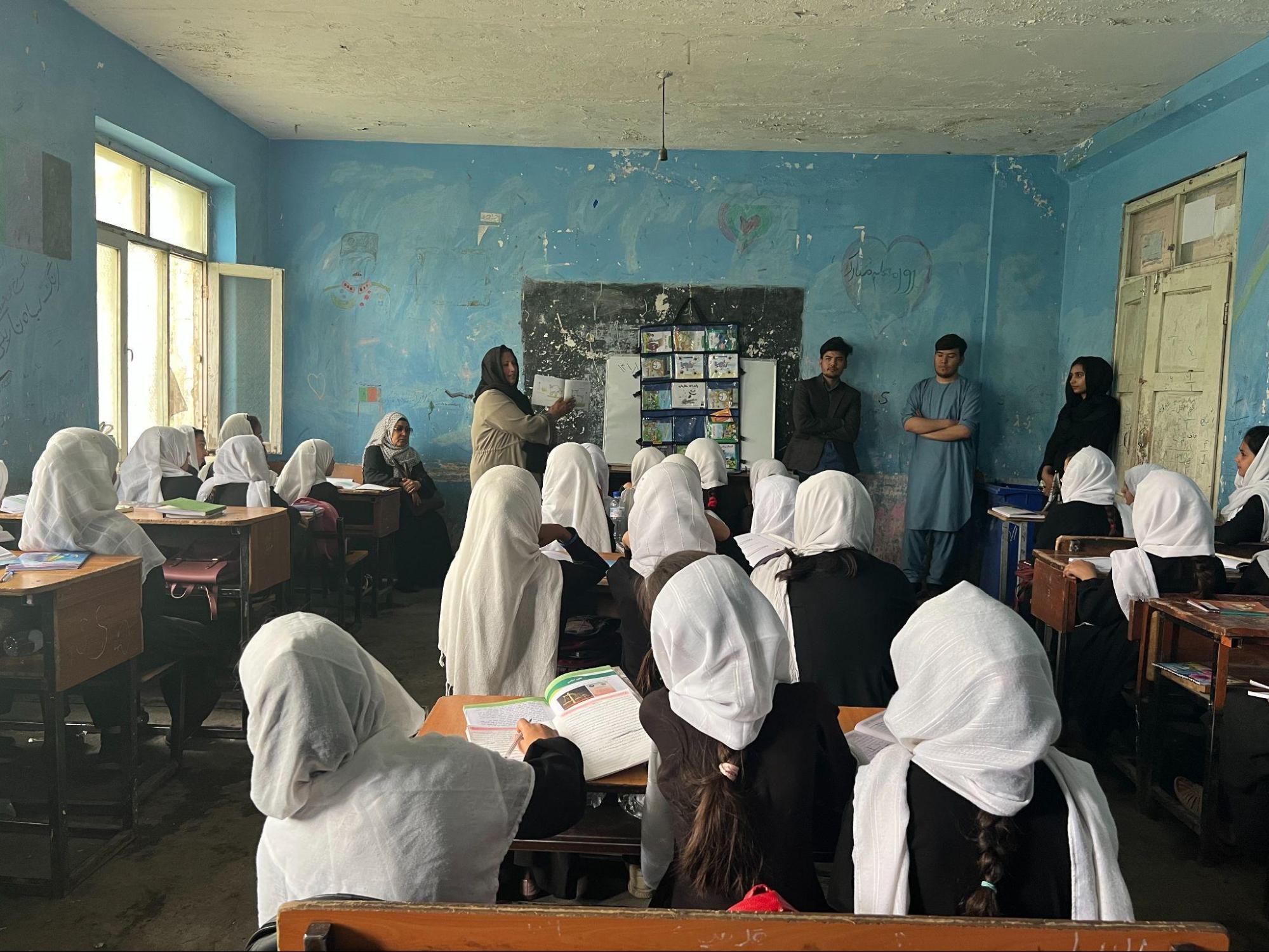 Girls in a classroom in Afghanistan
