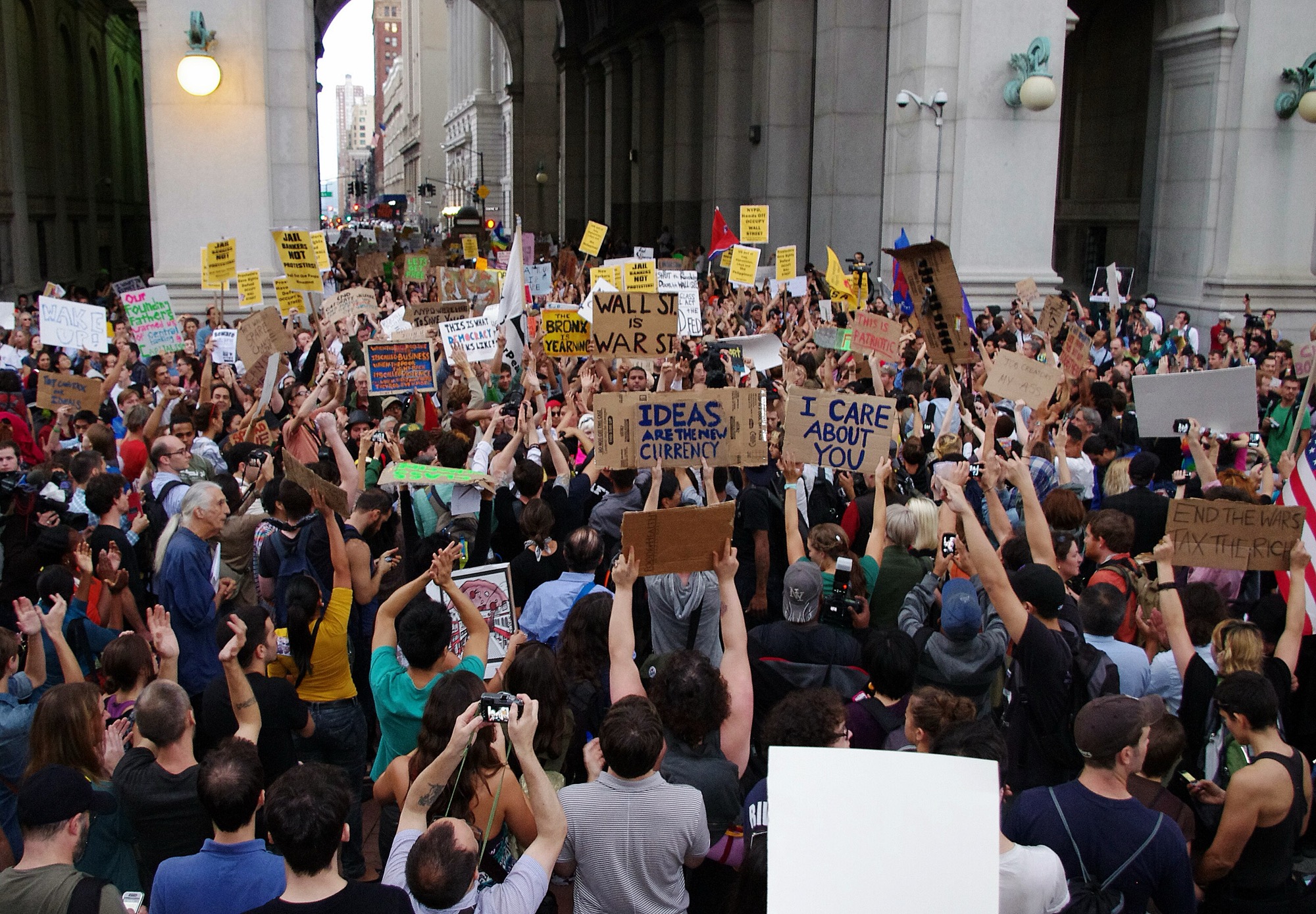 Zuccotti Park occupied by protesters. Photo: David Shankbone - Own work, CC BY 3.0 / Wikipedia