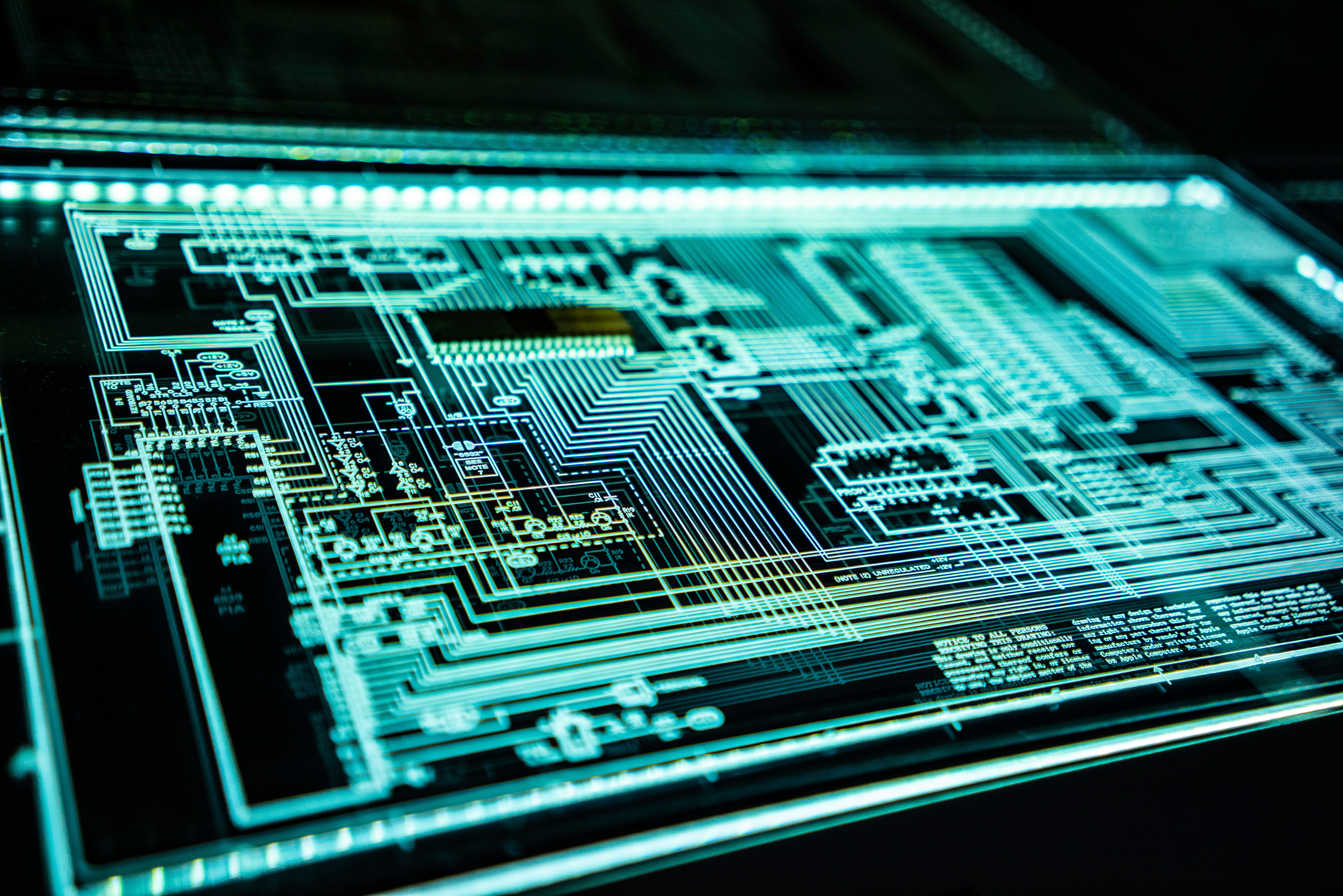 Computer screen lit up with a diagram of a network