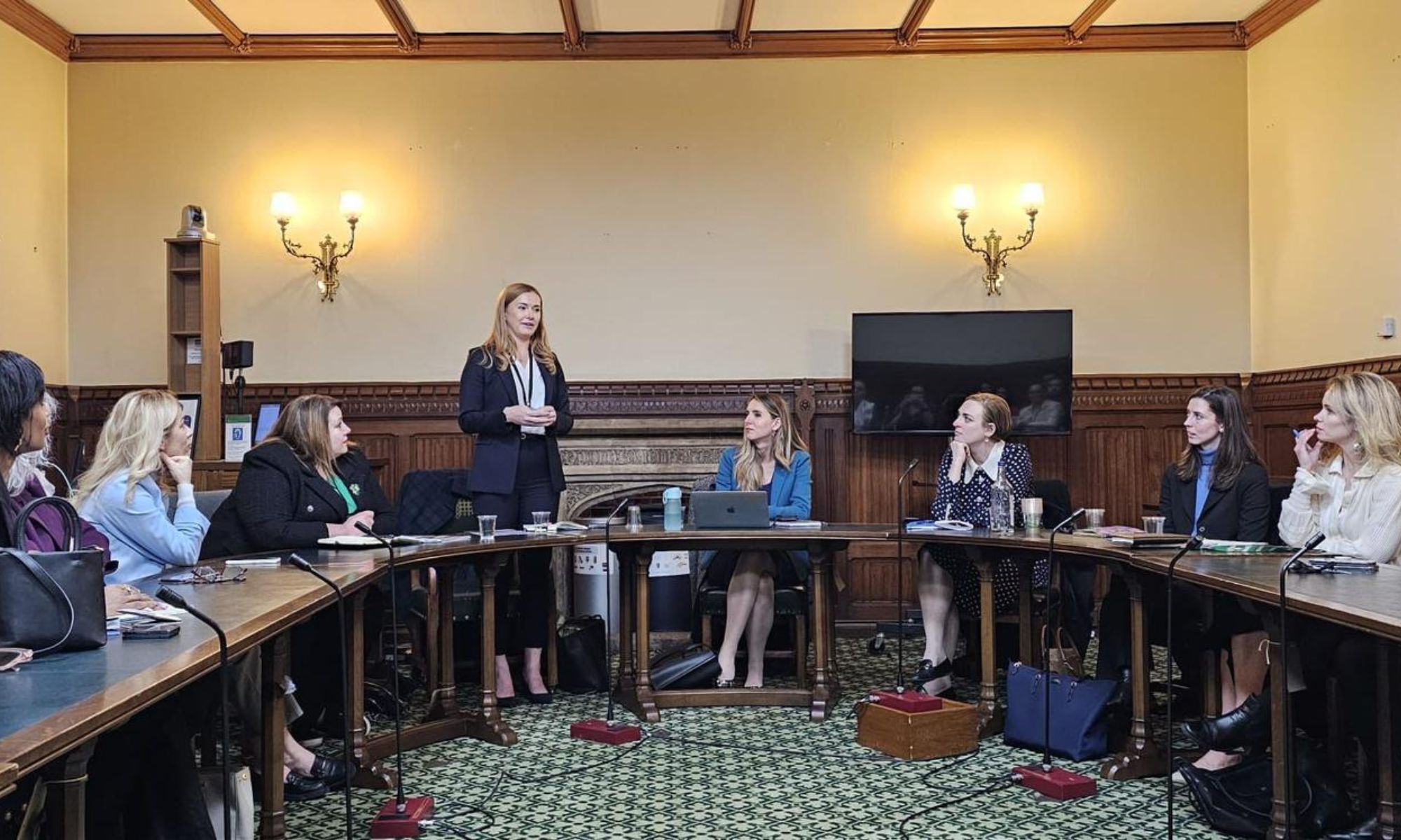 Alice Hopkin MPP in UK government building