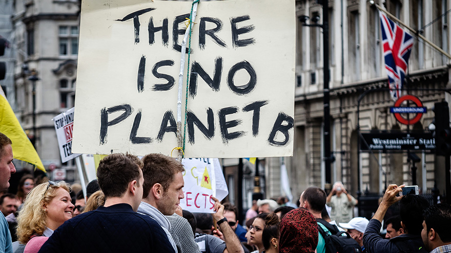 Climate march in London in 2014.