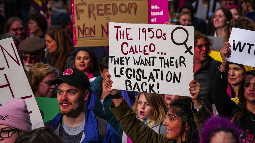 Pro-choice protesters in Chicago, Illinois