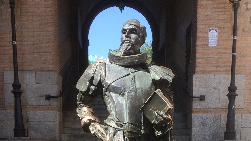 A statue of Miguel de Cervantes in Toledo, Spain