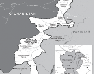 Map of Federally Administered Tribal Areas (FATA) in Pakistan.