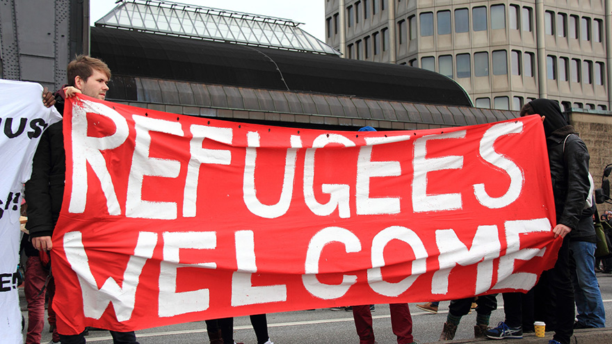 Demonstration in Hamburg, Germany the day after the attacks in Paris. Photo by Rasande Tyskar on Flickr.