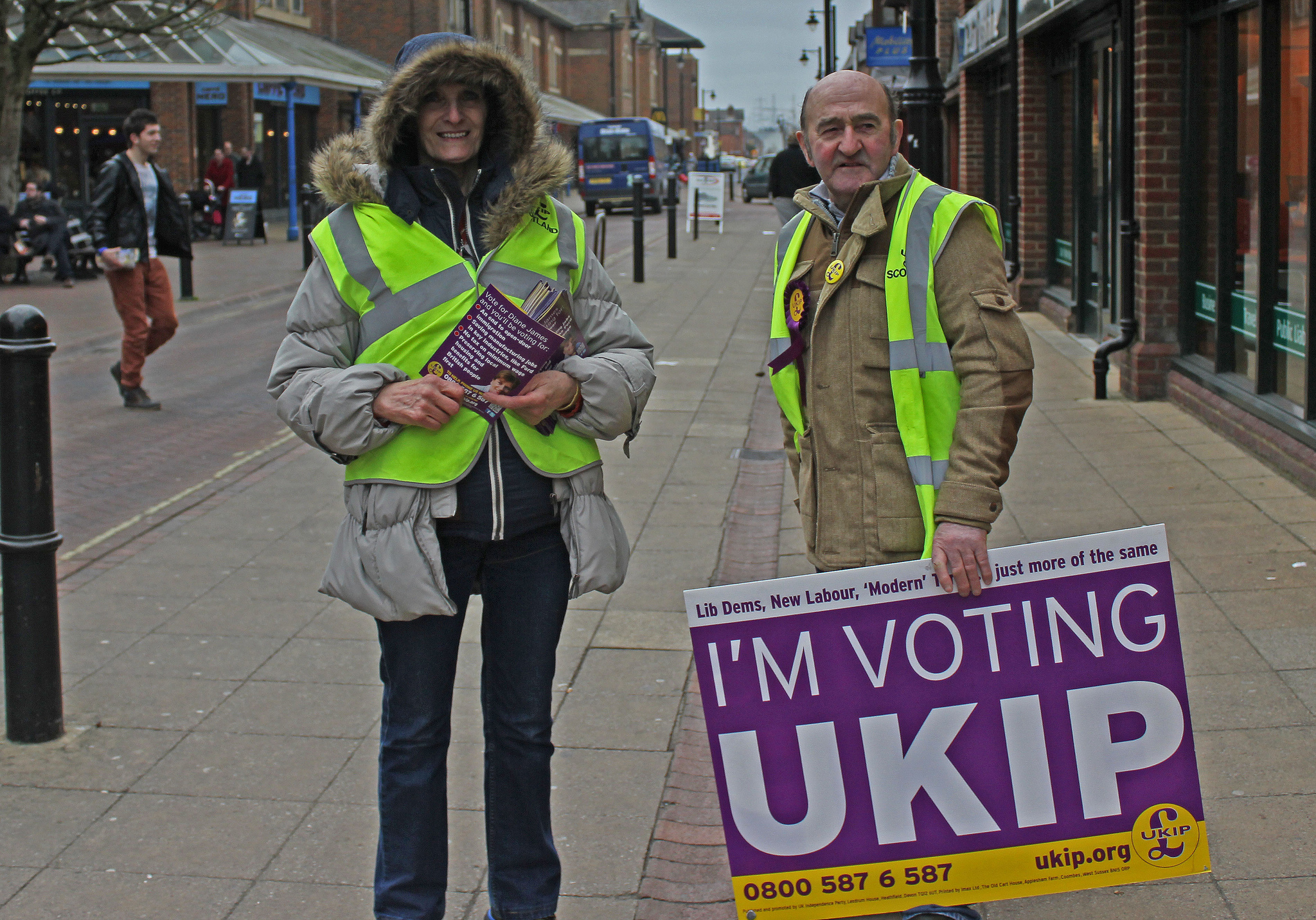 UKIP Campaigners on the eve of the Eastleigh by-elections 2013. Image credit: Jennifer Jane Mills