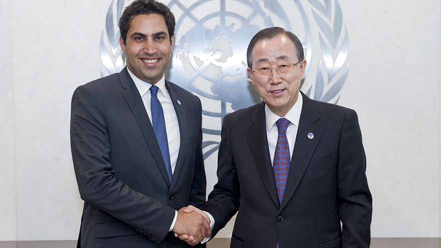 UN Secretary-General Ban Ki-moon and Ahmad Alhendawi, the Secretary-General’s Envoy on Youth.