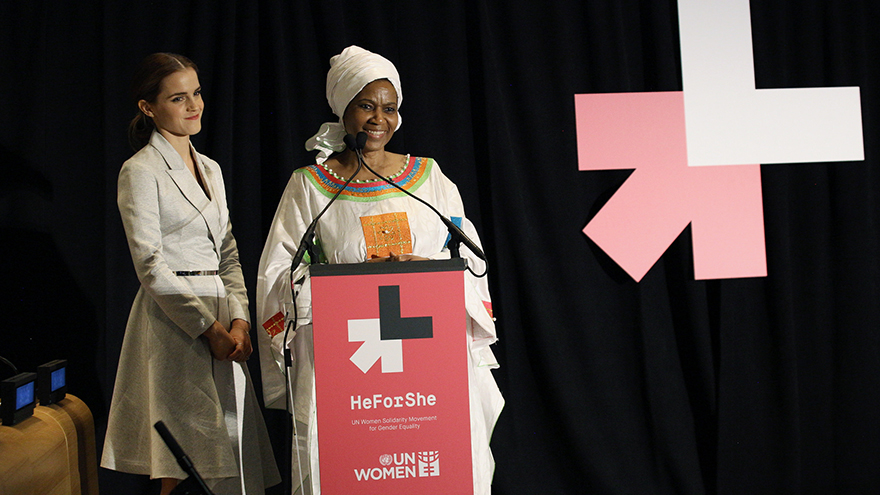 UN Women Executive Director Phumzile Mlambo-Ngcuka and UN Women Goodwill Ambassador Emma Watson at HeForShe Campaign special event (New York, 19 September 2014) 