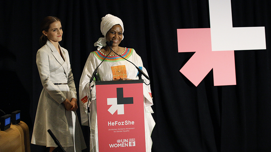 UN Women Executive Director Phumzile Mlambo-Ngcuka and UN Women Goodwill Ambassador Emma Watson at HeForShe Campaign special event (New York, 19 September 2014)