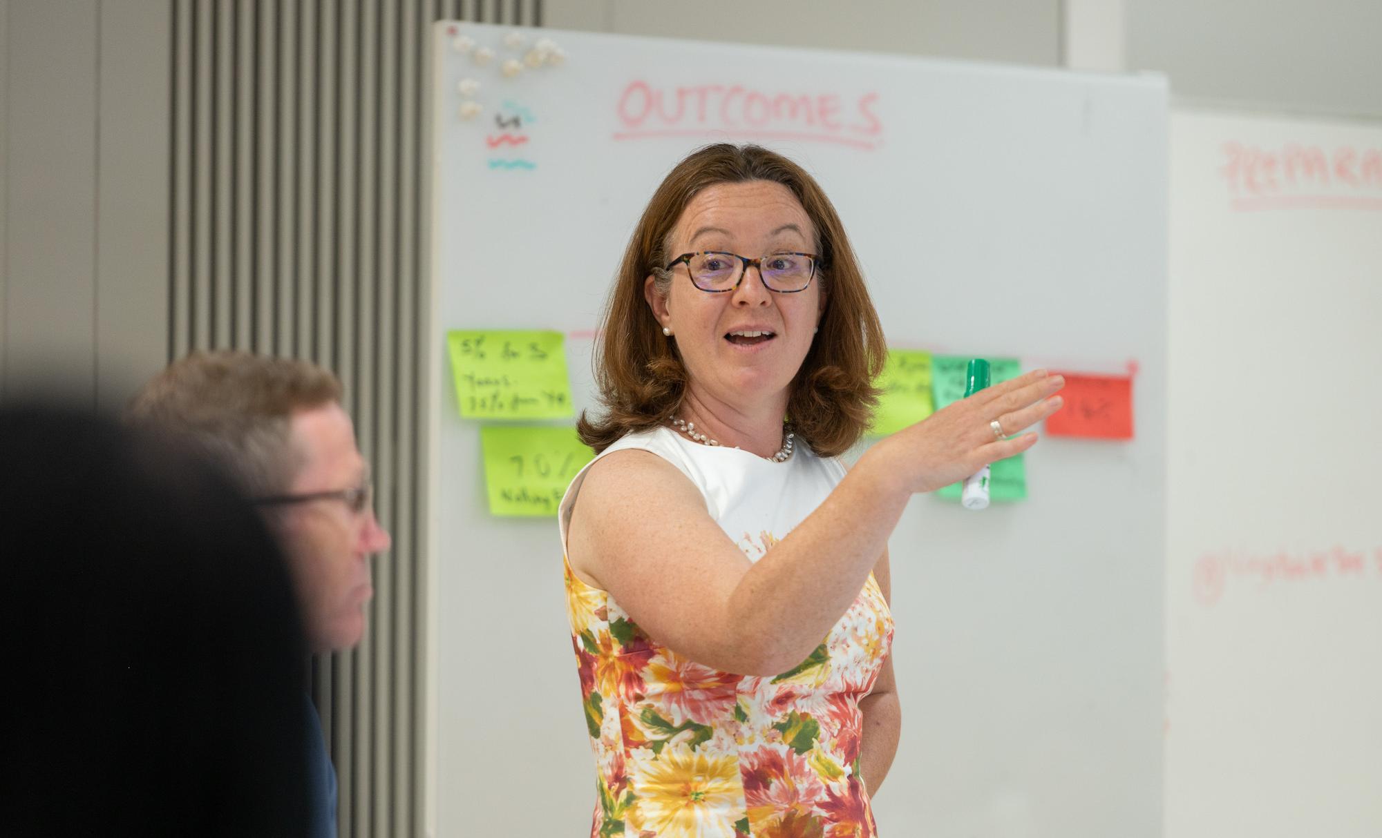 Emily Jones teaches a class at the Blavatnik School