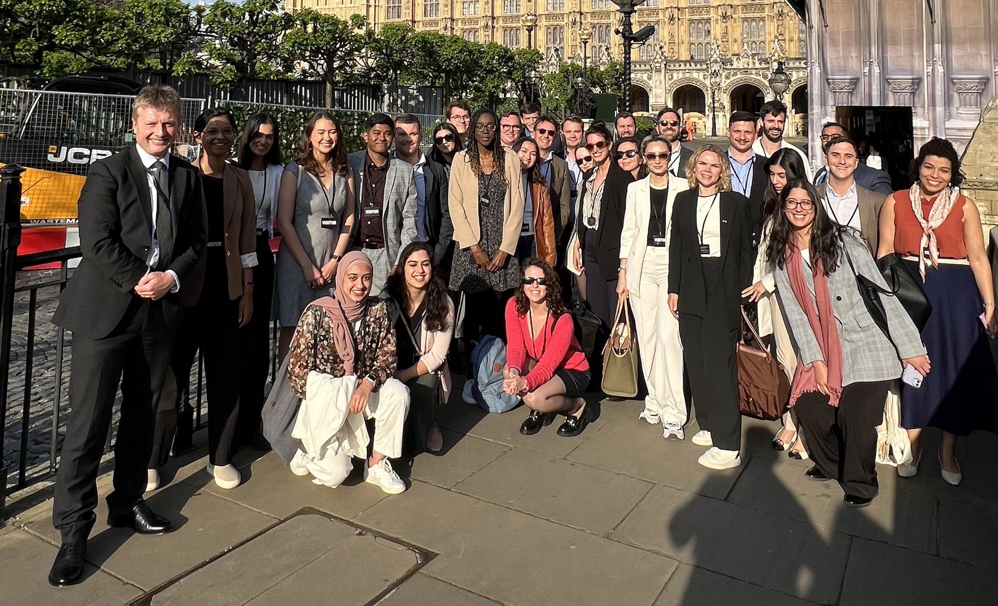 Group Photo outside of Houses of Parliament