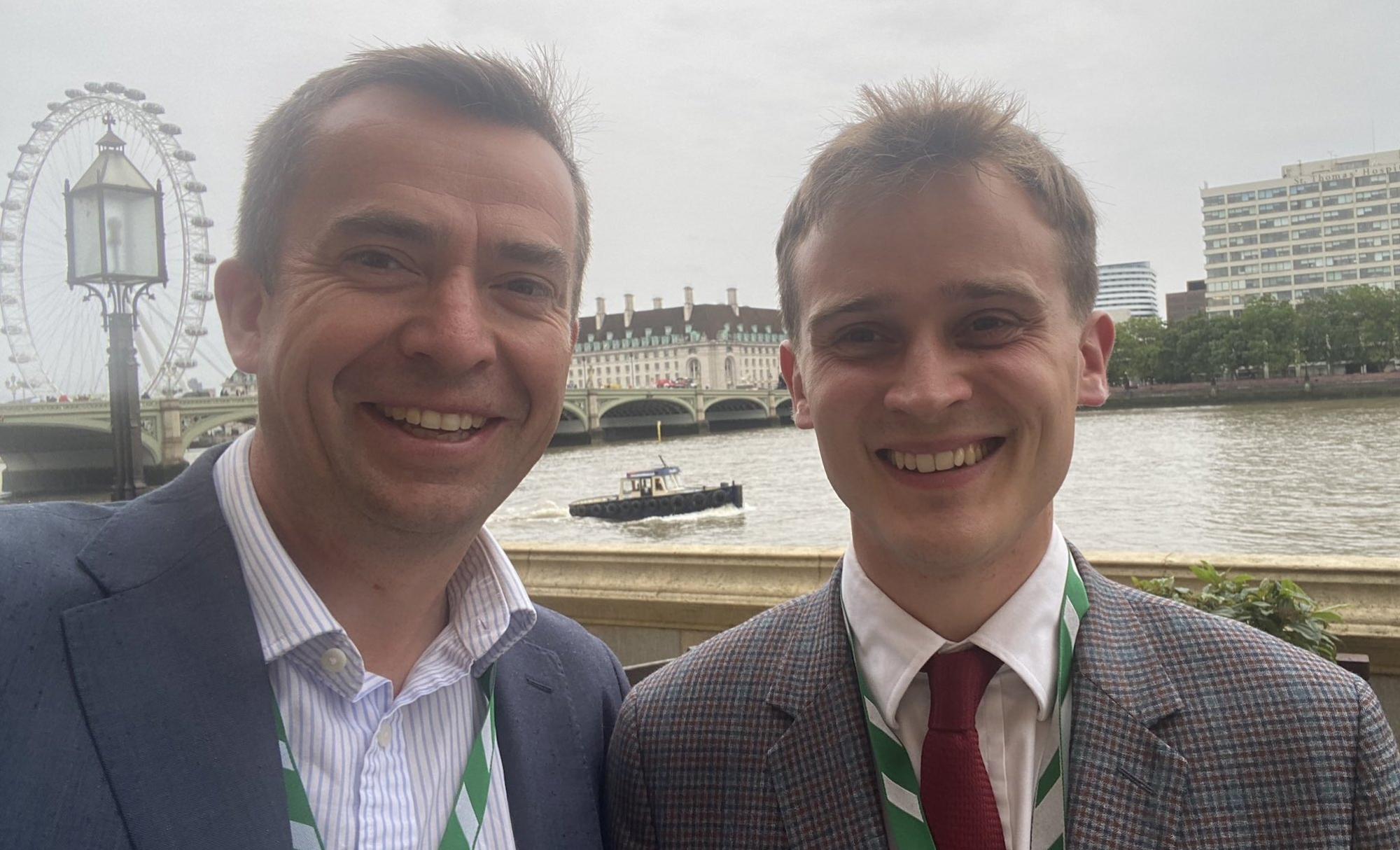 Photo of Calum Miller and Keir Mather in London