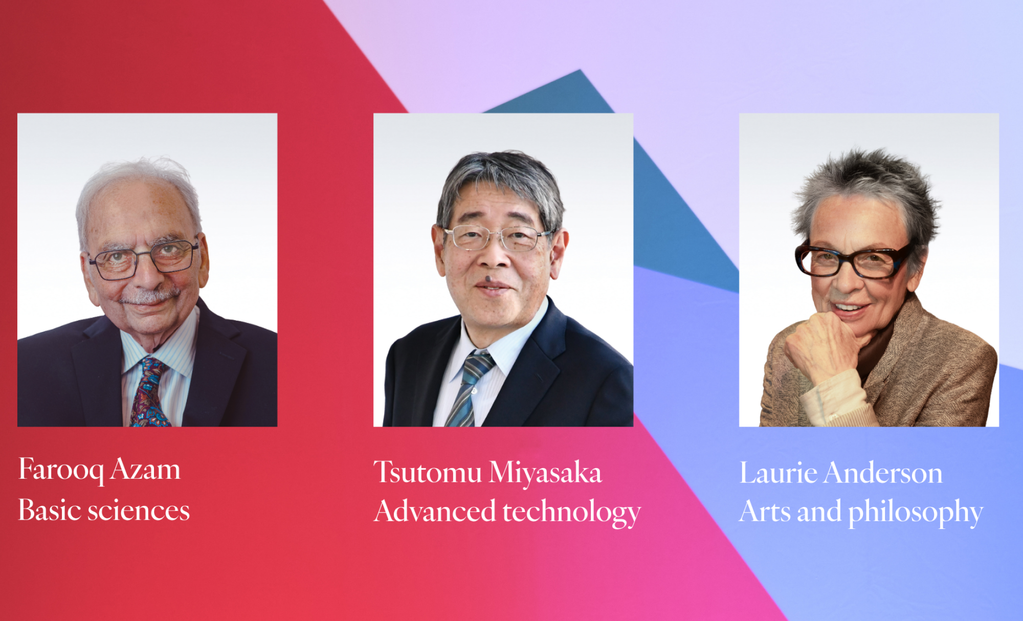 Image of three Kyoto laureates 2026
