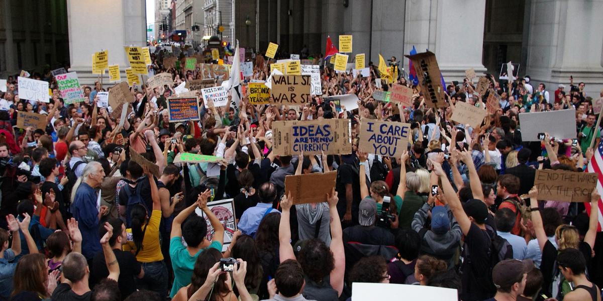 Zuccotti Park occupied by protesters. Photo: David Shankbone - Own work, CC BY 3.0 / Wikipedia