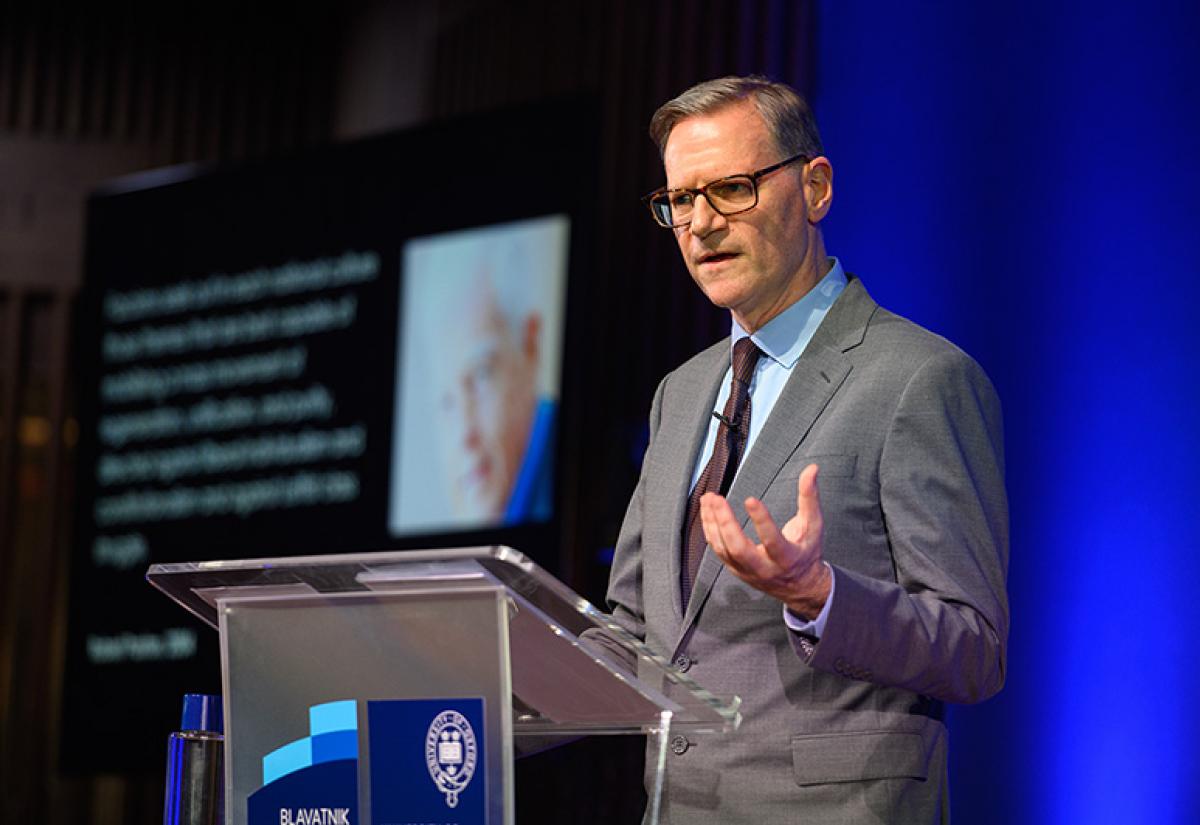 Jonathan Wolff during inaugural Alfred Landecker Memorial Lecture