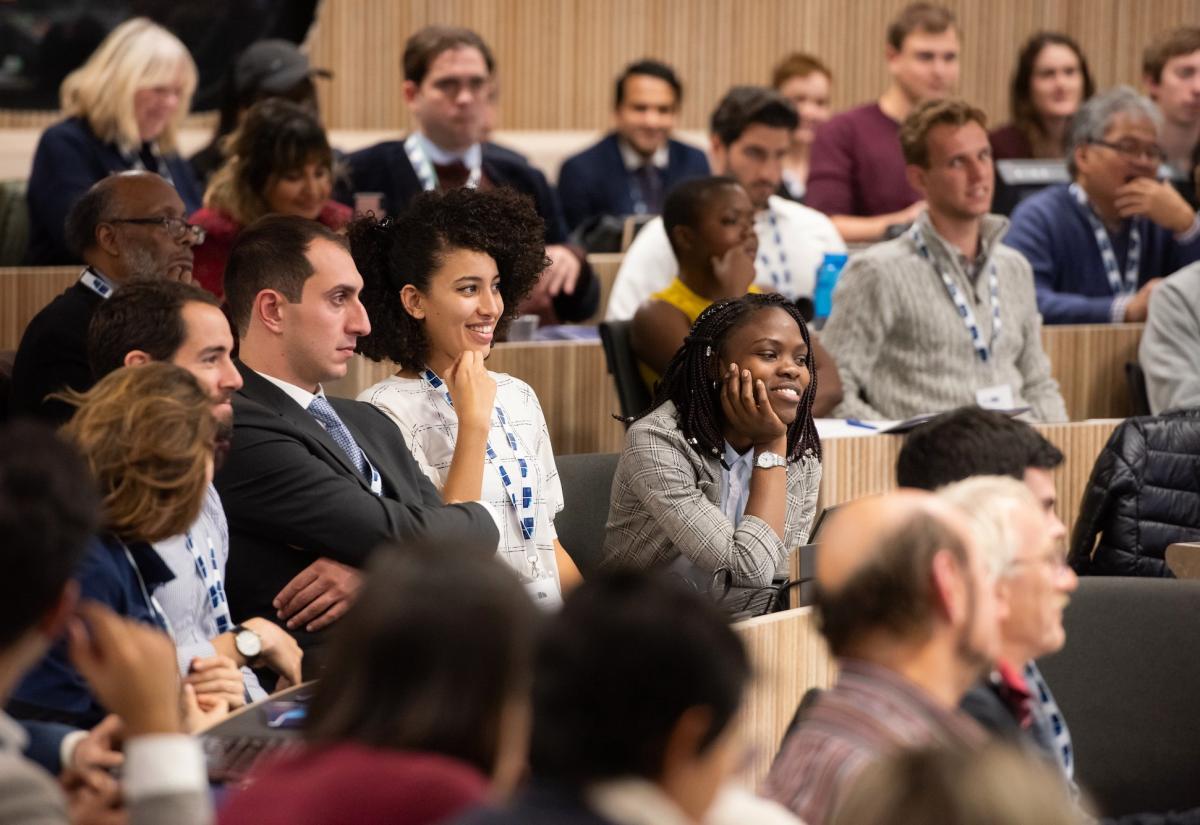 Audience members at a conference 