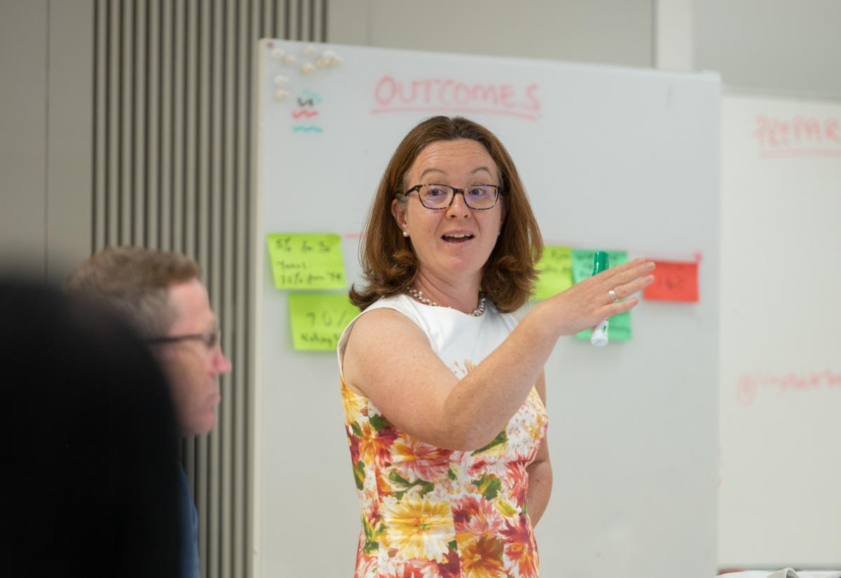 Emily Jones teaches a class at the Blavatnik School