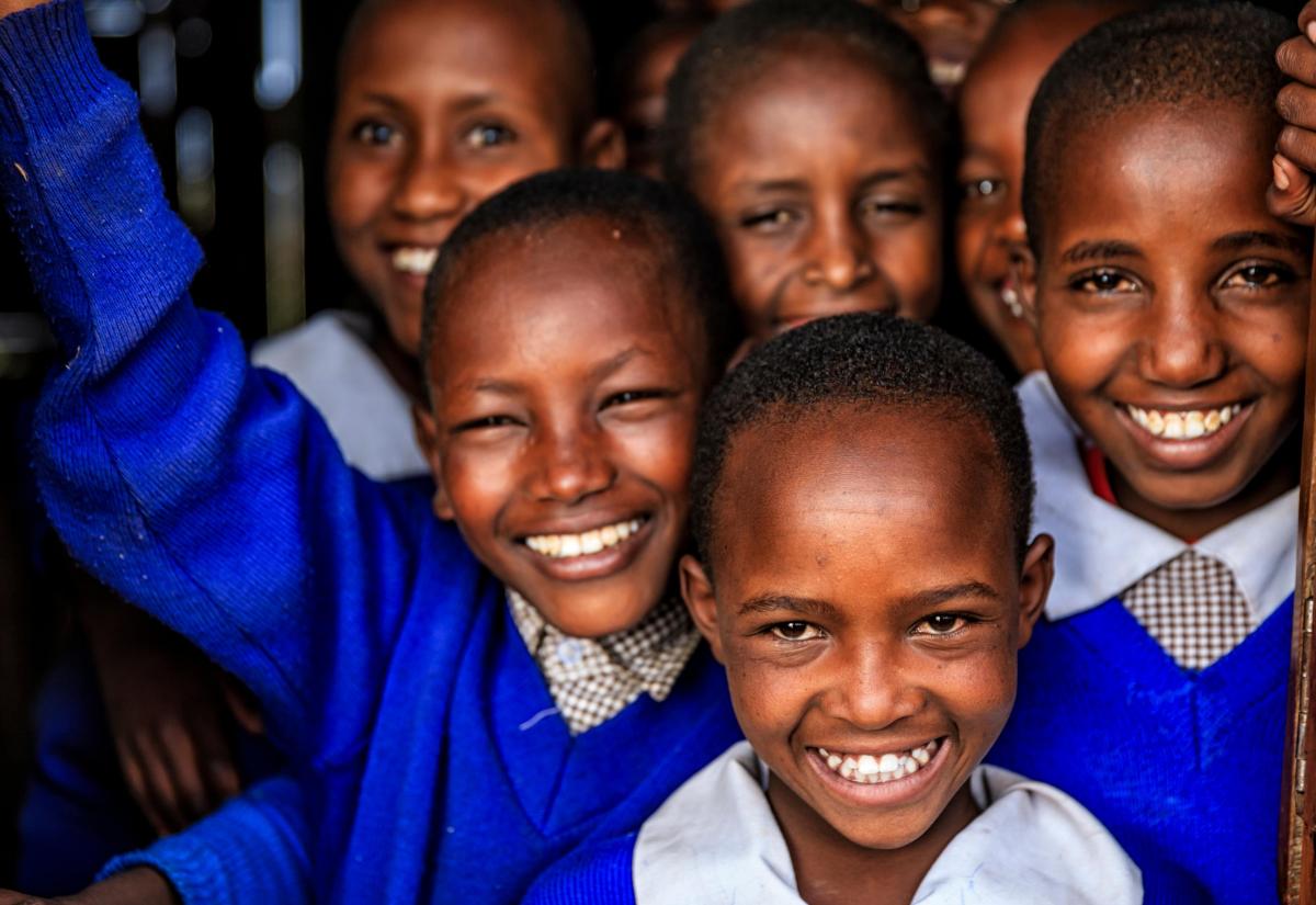 Smiling children in school