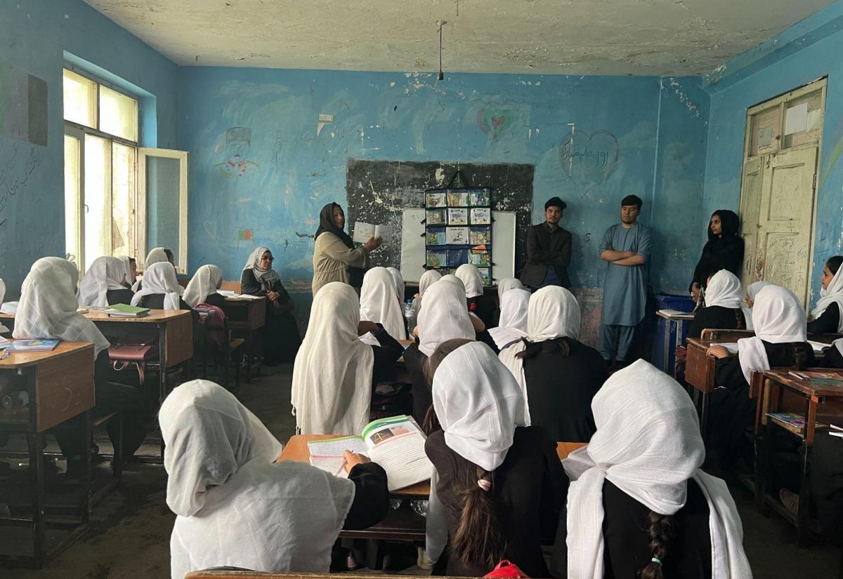 Girls in a classroom in Afghanistan