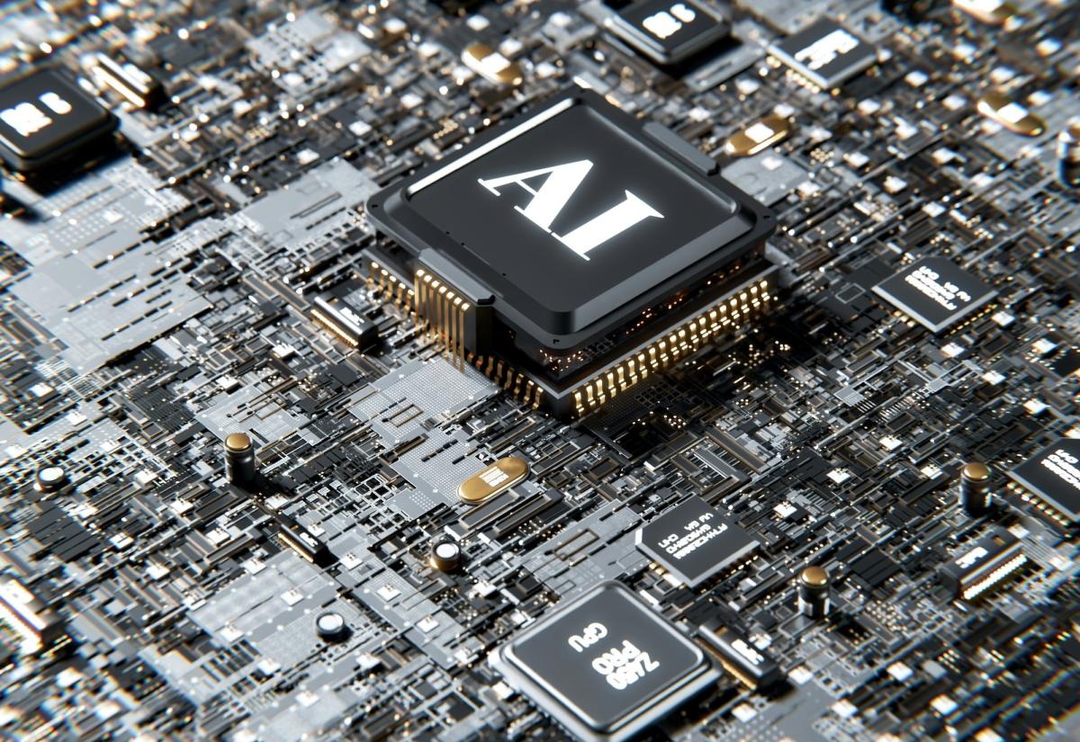 Photo of an AI chip on a circuit board by Igor Omilaev on Unsplash