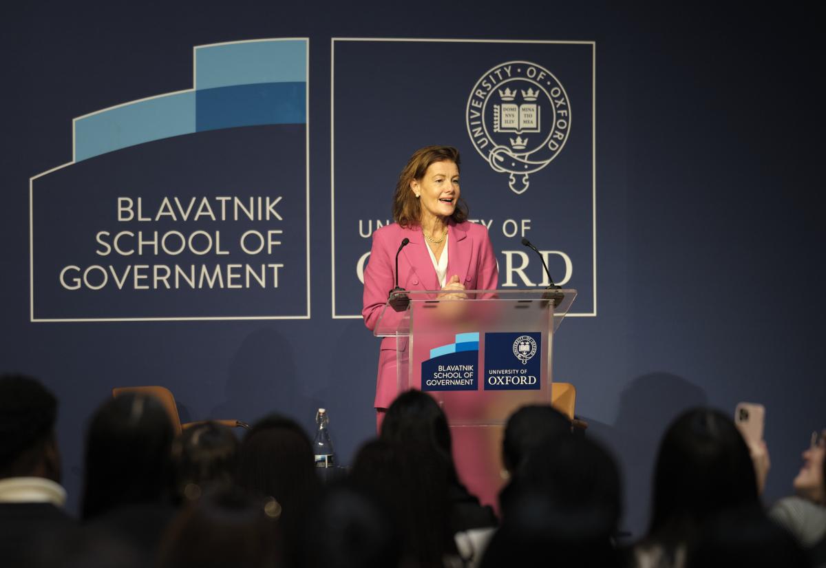 Ngaire Woods addresses Blavatnik School students