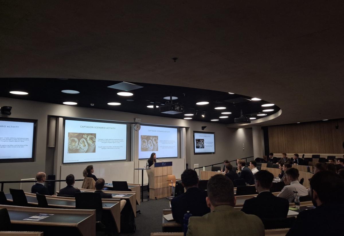 Talk in lecture theatre