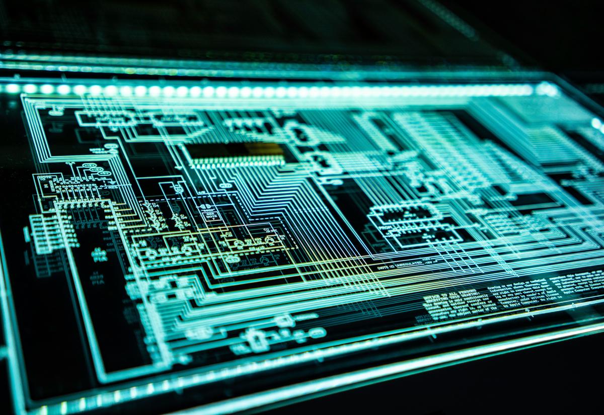 Computer screen lit up with a diagram of a network