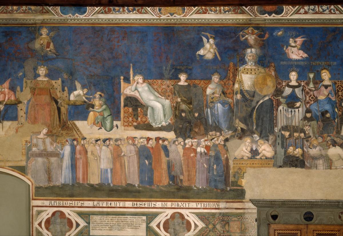 Ambrogio Lorenzetti - Allegory of good government- artwork