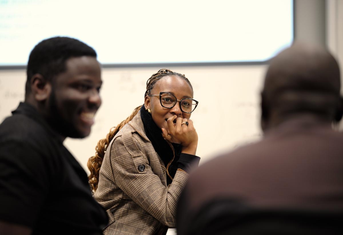 A participant engaging in a seminar