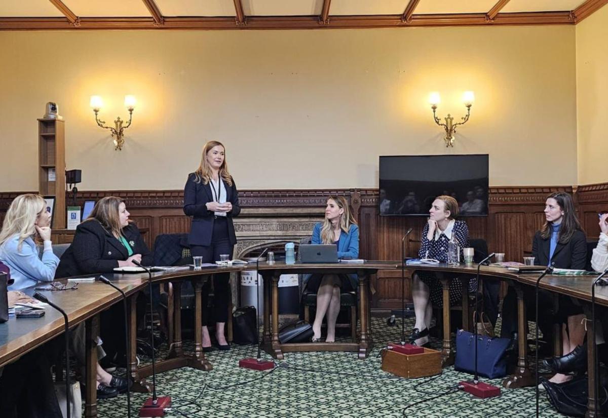 Alice Hopkin MPP in UK government building