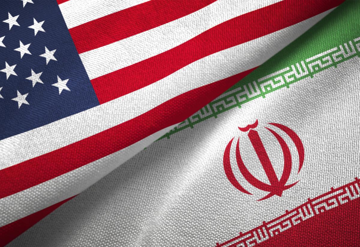 US Iran flags 