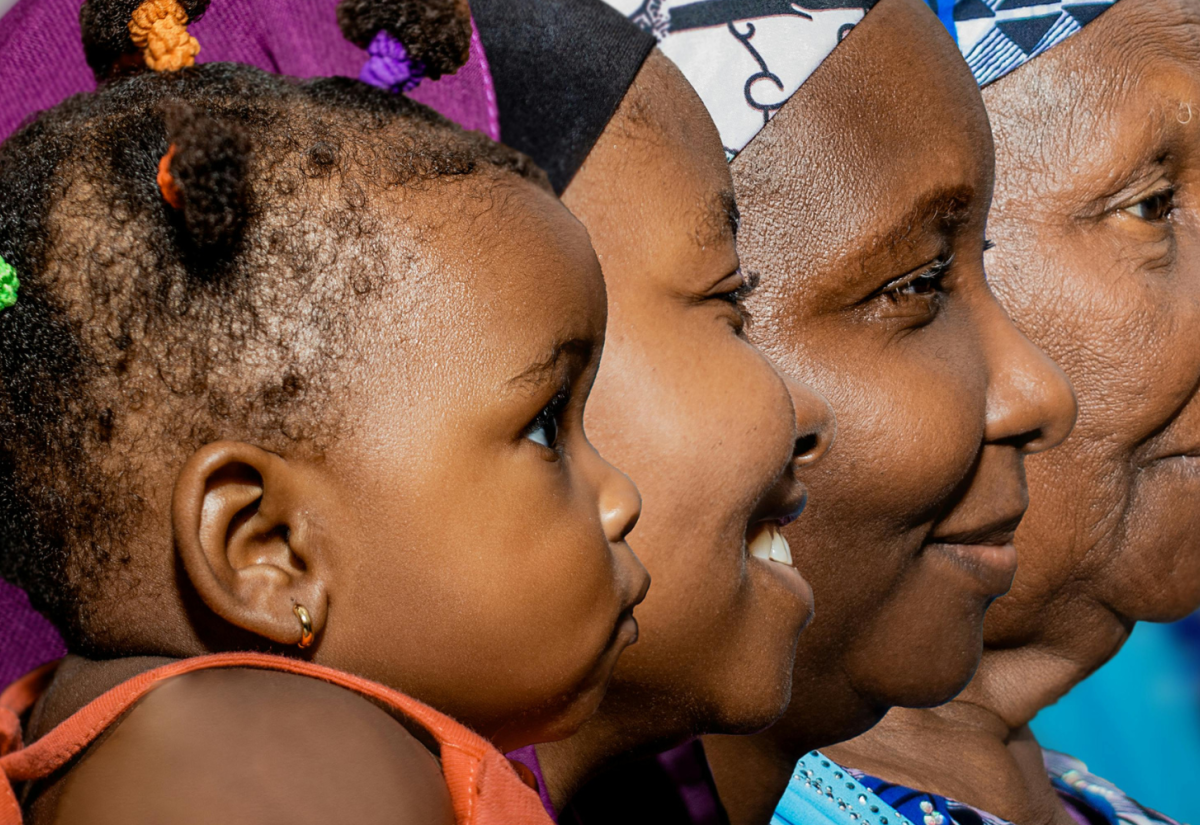 Four generation of women, baby to great-grandmother