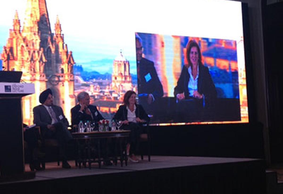 Speakers at a panel event