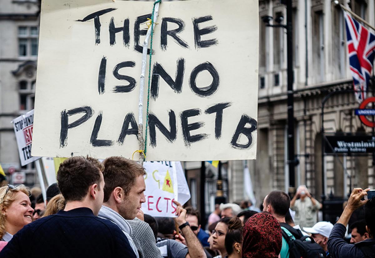 Climate march in London in 2014.