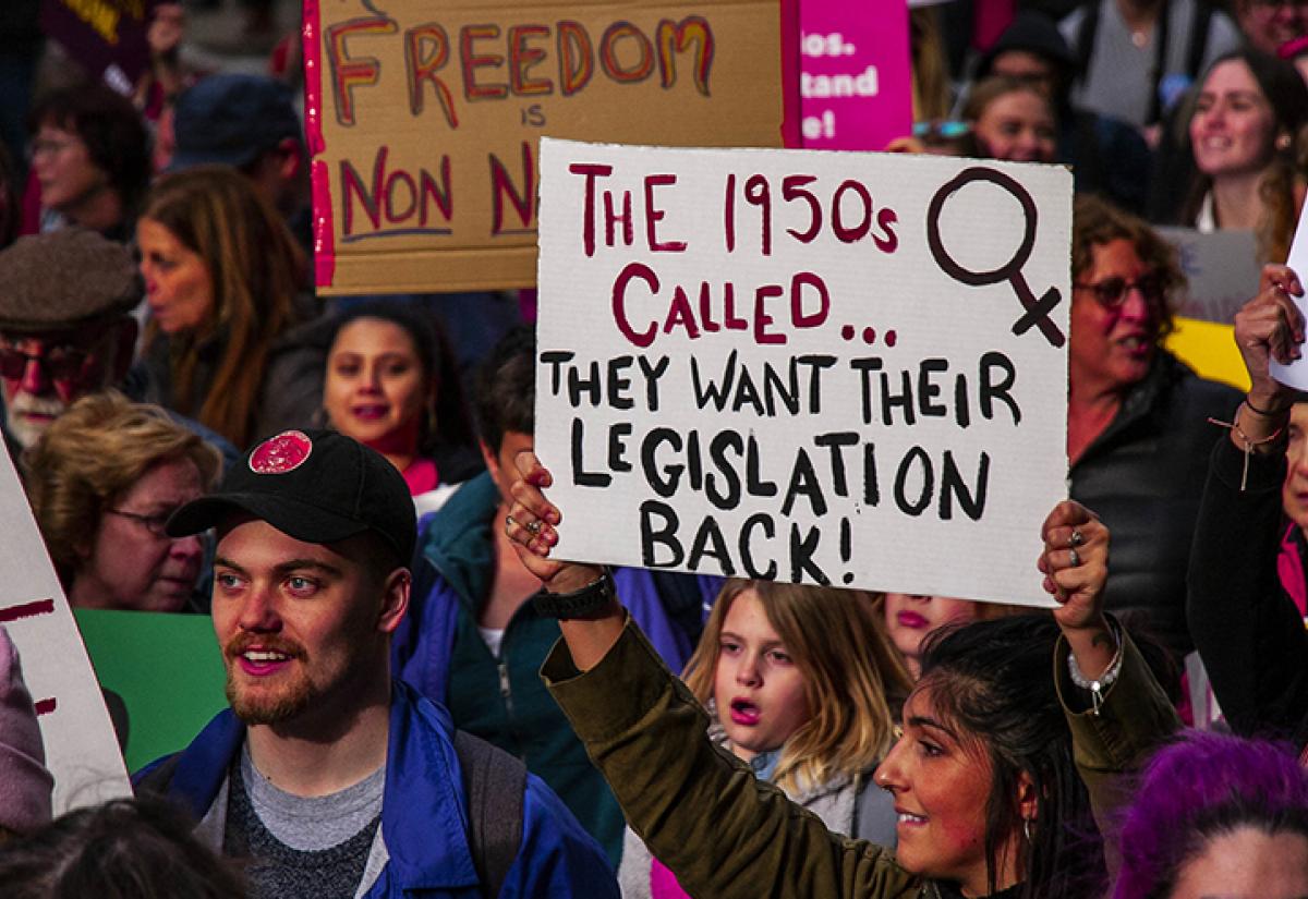 Pro-choice protesters in Chicago, Illinois 