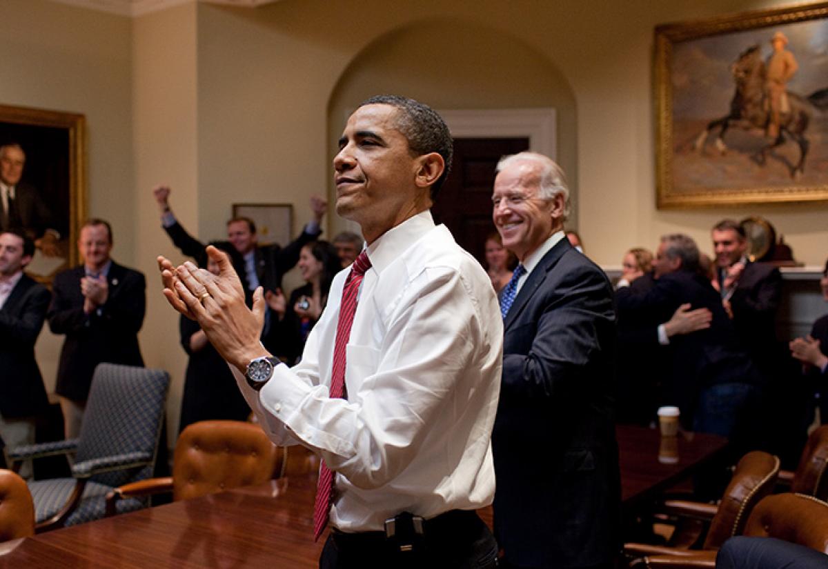 President Obama reacts to the passing of Healthcare bill 