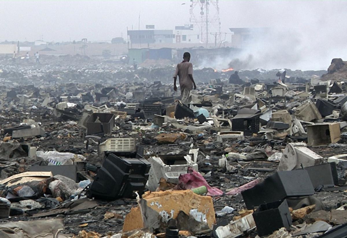 Computer recycling in Africa.