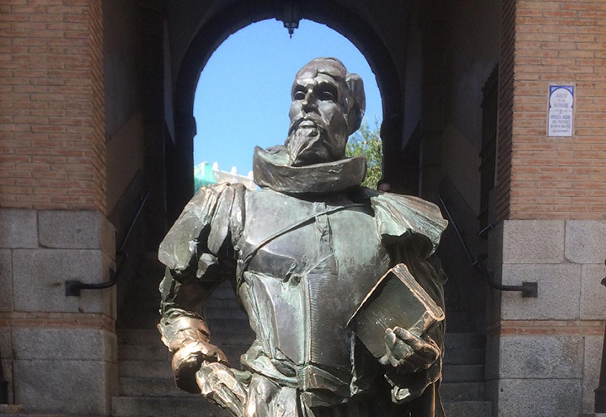 A statue of Miguel de Cervantes in Toledo, Spain