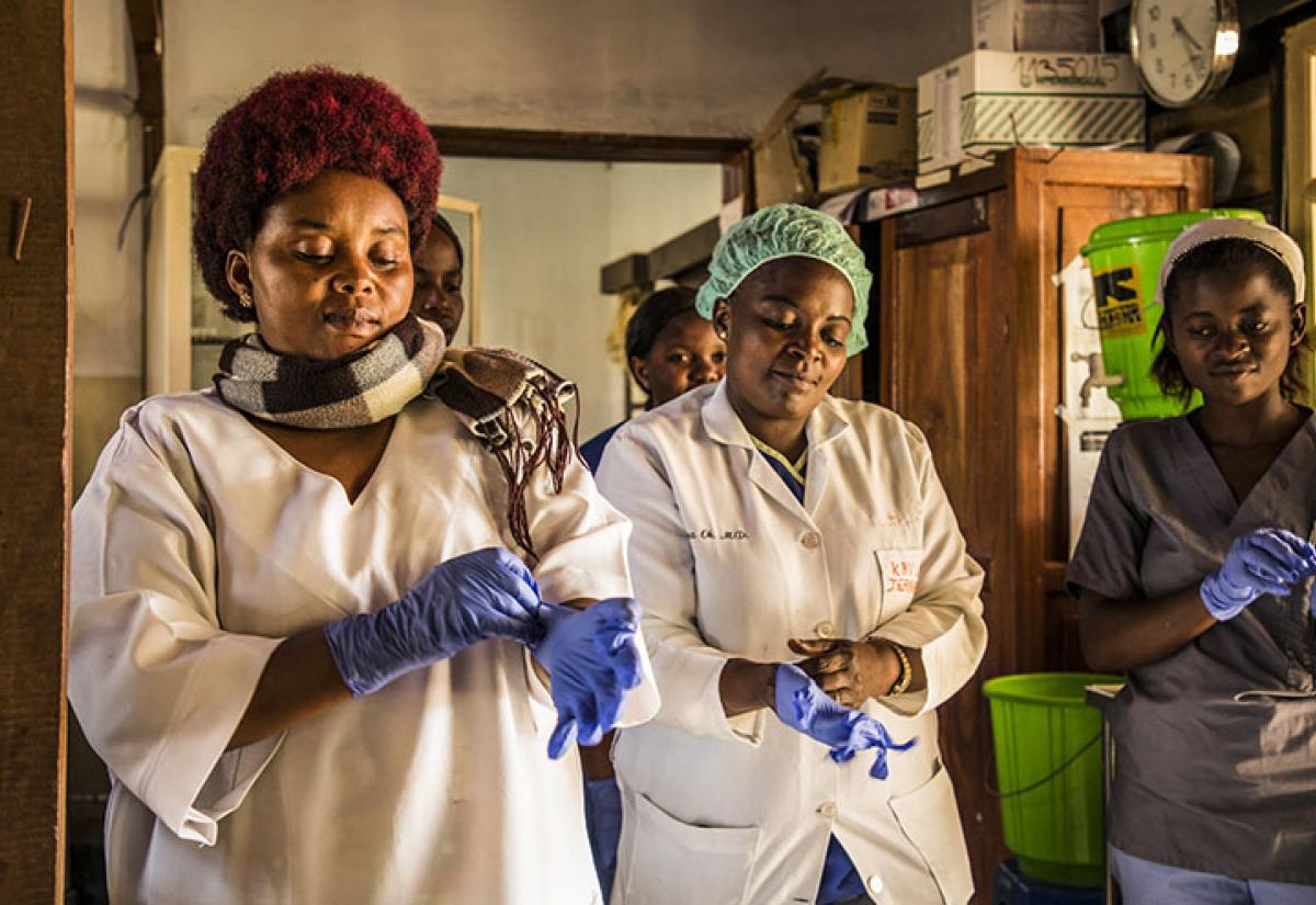 Health workers during the 2019 Ebola outbreak in DRC