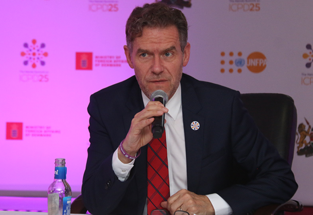 Ib Petersen speaking at the Nairobi Summit on ICPD25