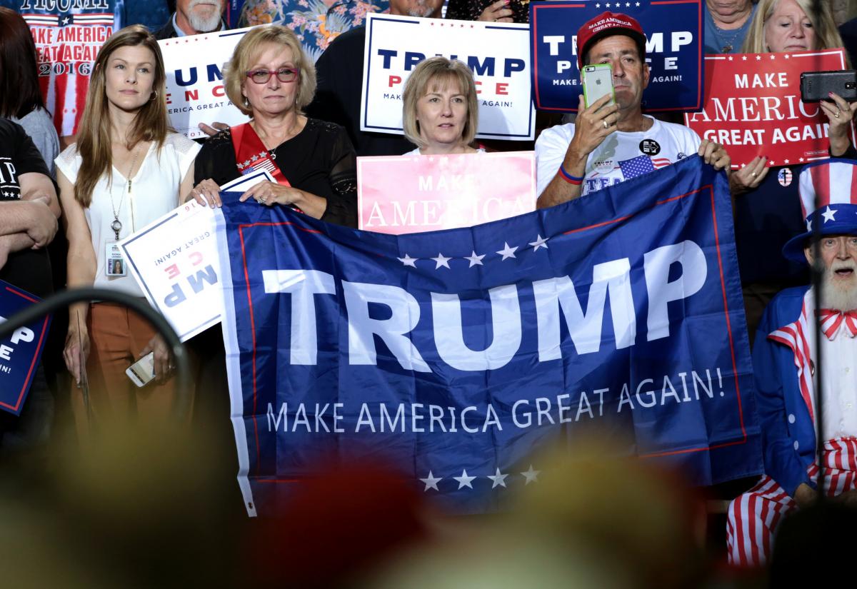 Supporters of Donald Trump at a campaign rally at the Prescott Valley Event Center in Prescott Valley, Arizona. Image credit: Gage Skidmore