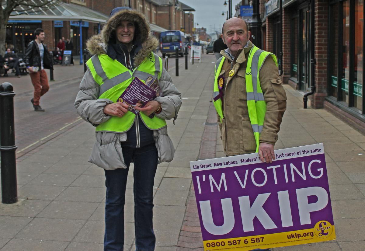 UKIP Campaigners on the eve of the Eastleigh by-elections 2013. Image credit: Jennifer Jane Mills