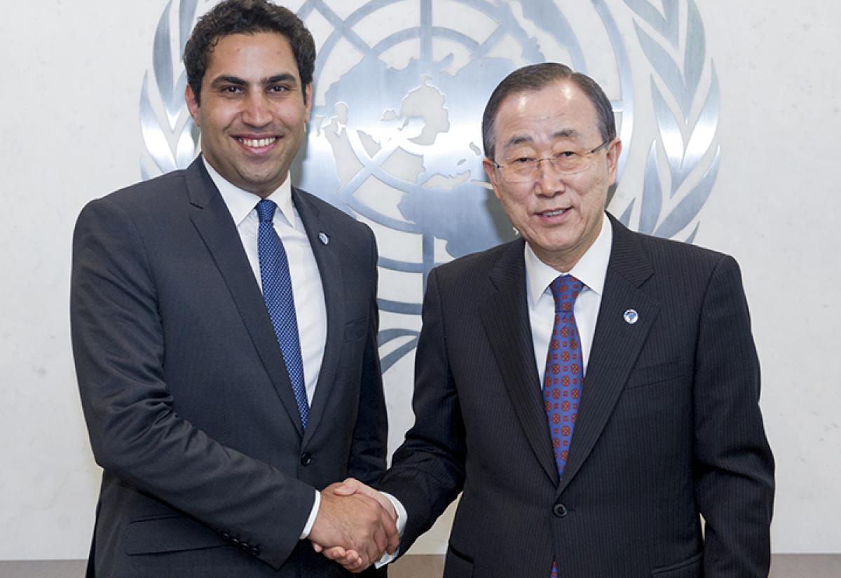 UN Secretary-General Ban Ki-moon and Ahmad Alhendawi, the Secretary-General’s Envoy on Youth.
