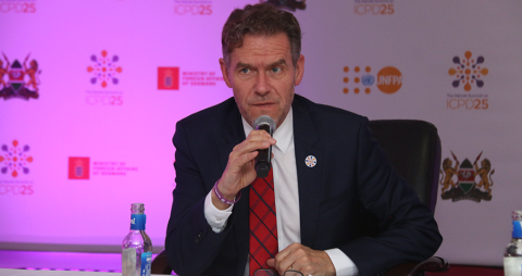 Ib Petersen speaking at the Nairobi Summit on ICPD25