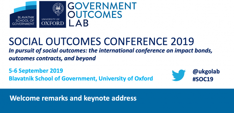 Social Outcomes Conference 2019: Welcome remarks and keynote address